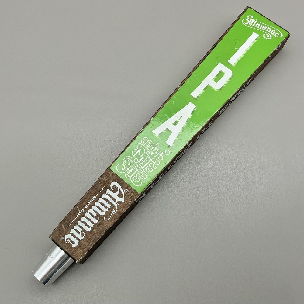 Almanac IPA Beer Tap Handle 12" Wood Green India Pale Ale Breweriana Bar Decor